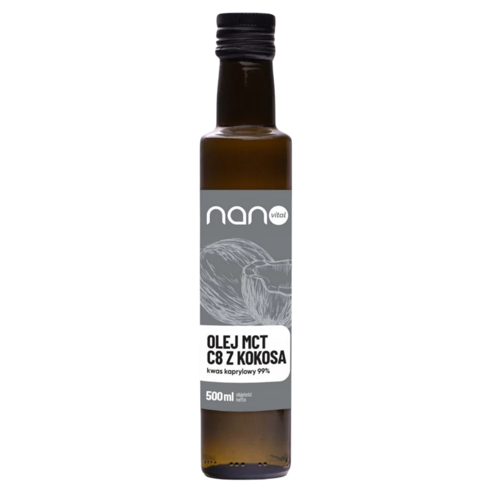 Olej MCT C8 z Kokosa Dieta Keto Nanovital 500 ml